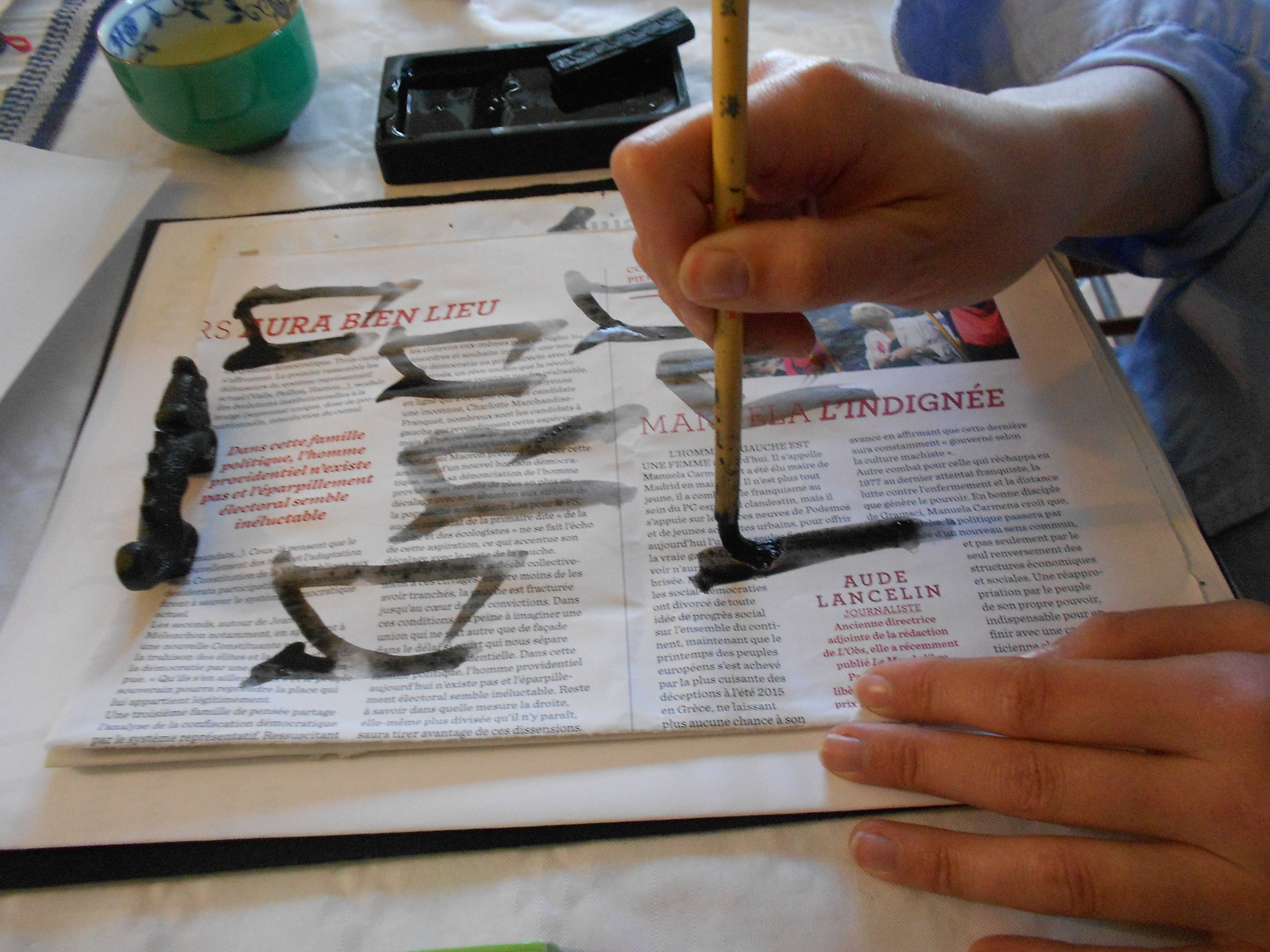 étape 2: calligraphier la partie droite du caractère