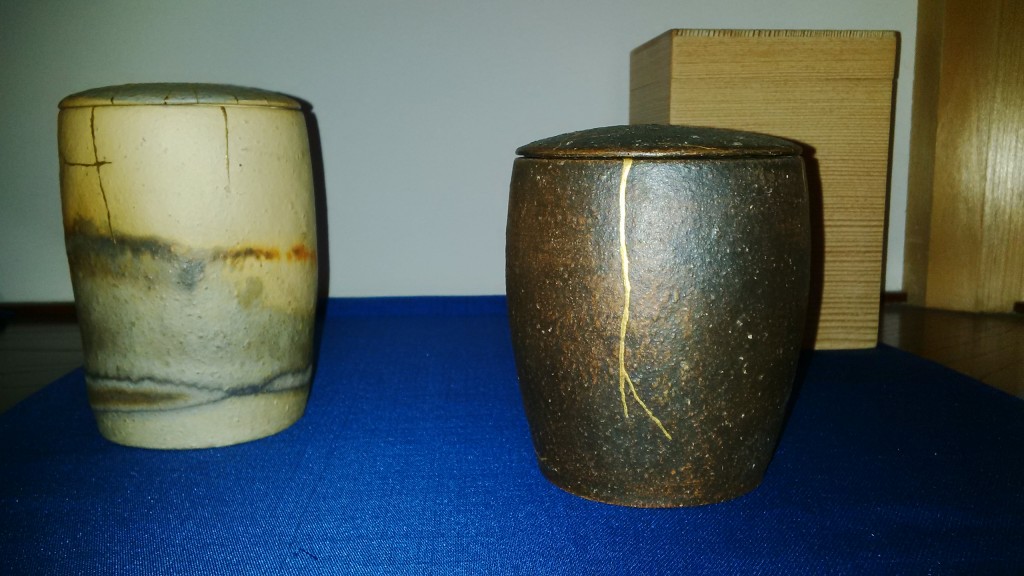 Natsume en céramique par Laetitia Pineda, Kintsugi de Martine Rey